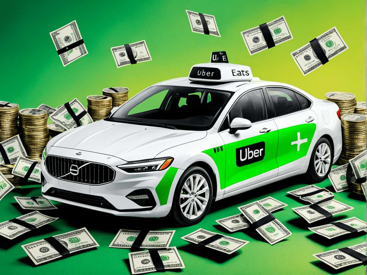 a realistic and engaging image showing the expenses involved in driving for uber eats depict a car