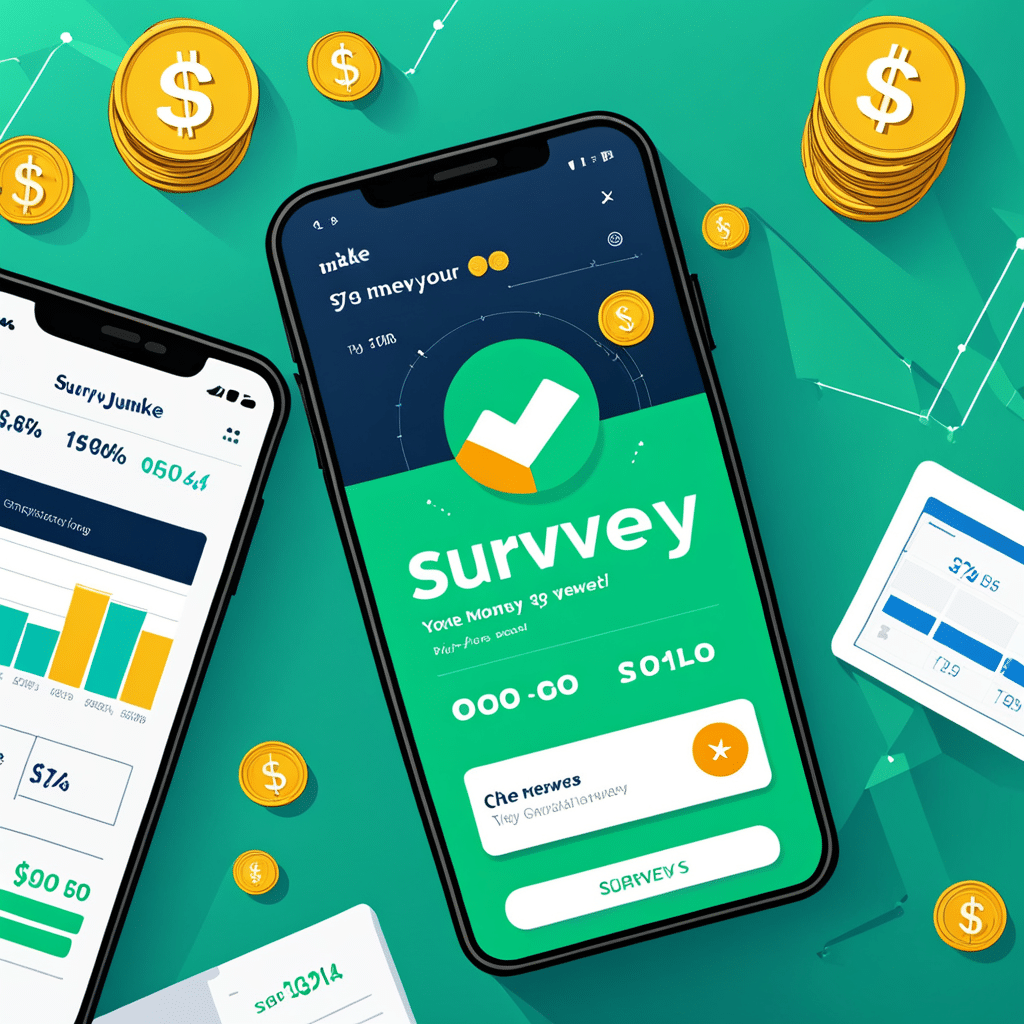 an engaging and professional illustration for survey junkie make money for your views show a mob