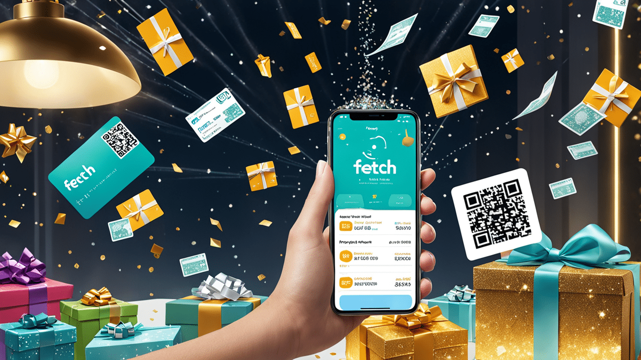 an imaginative scene where a person scans a receipt with the fetch rewards app and the receipt magi