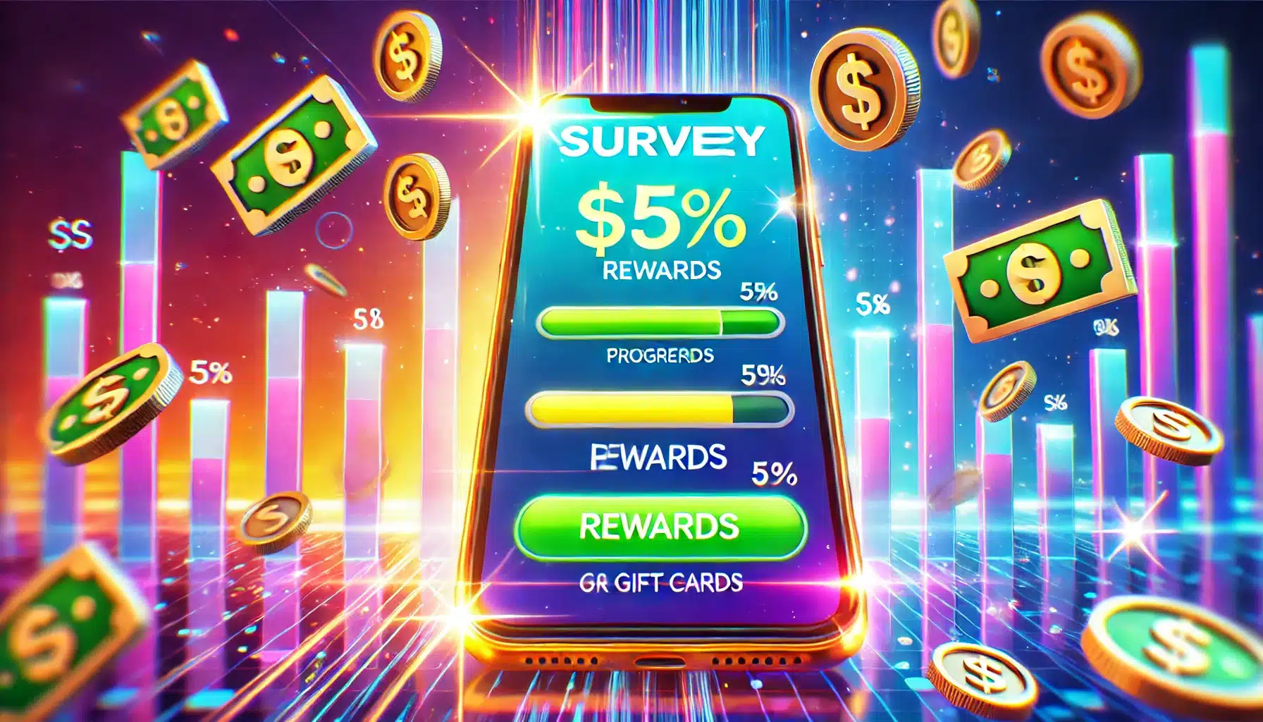 A vibrant image of a smartphone screen displaying